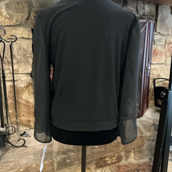 Nina Leonard Sheer Open-Front Jacket – Size M - Picture 2 of 3